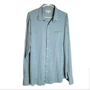 Peter Millar Shirt Men's XL Southern Comfort Button Down Long Sleeve Blue Plaid